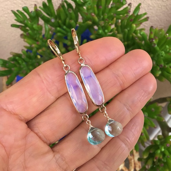 New Sundance Charm Earrings Opalite Aquamarine - Picture 6 of 12